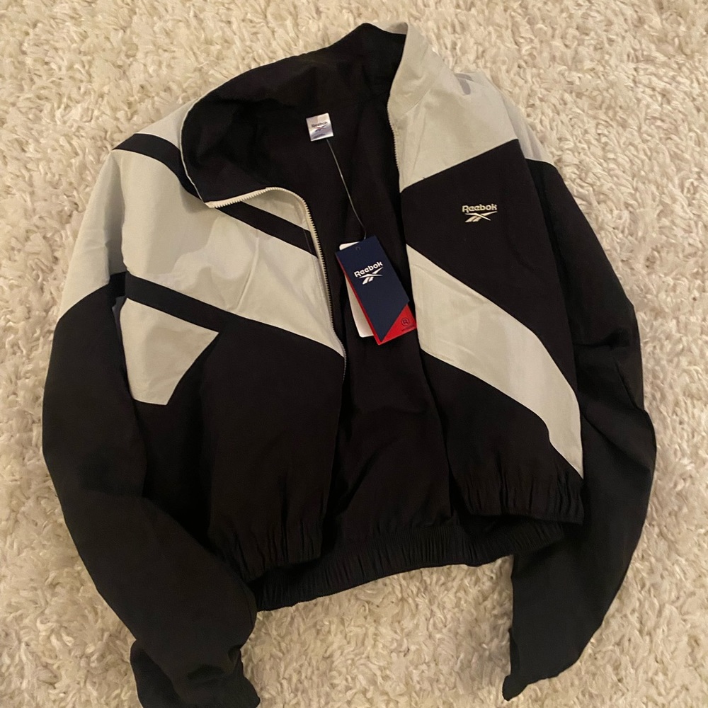 Reebok black & white classic windbreaker